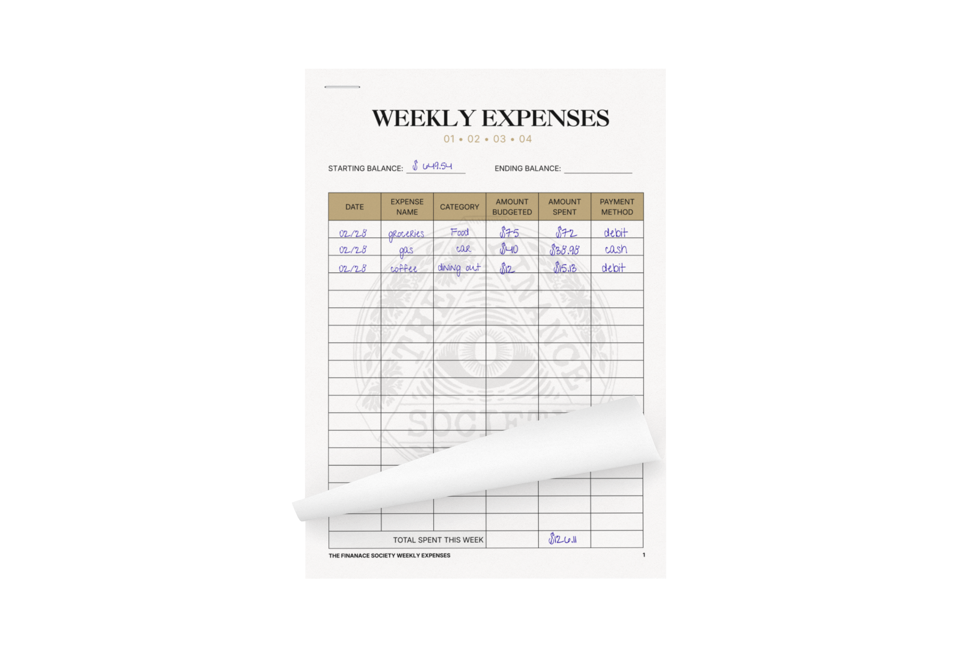 The 50/30/20 Budget Planner
